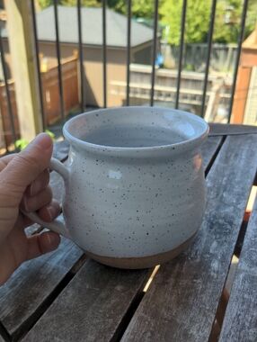 Handmade Mug, Neutral Pottery Coffee Cup, Canadian Artist